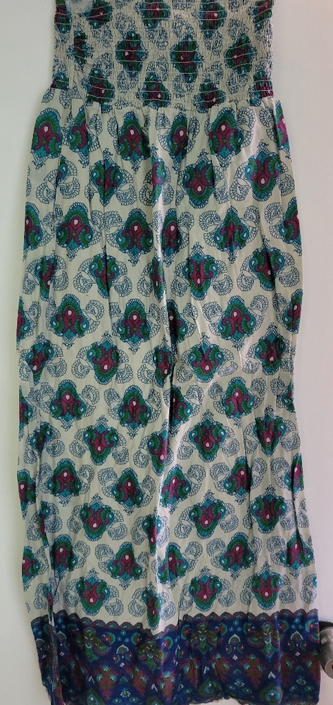 Boho inspired strapless maxi dress